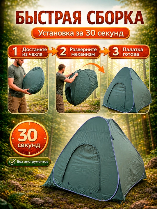 Палатка туристическая, 2,3.4,5,6,7,8-местная, для кемпинга, камуфляжная, 200 * 200 см