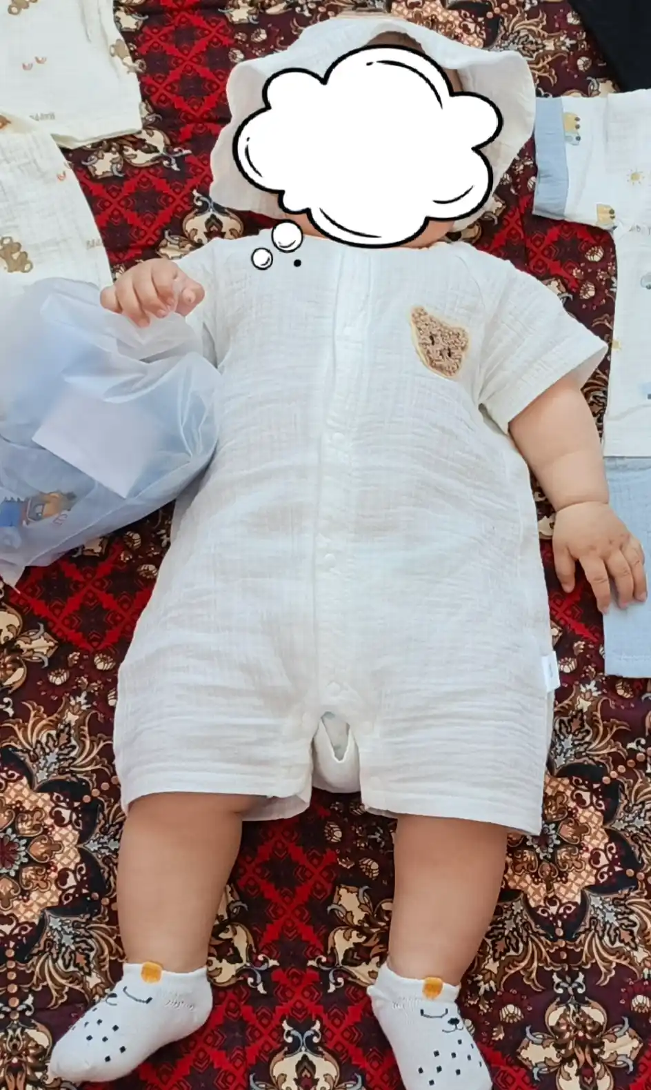 Yangi tug‘ilgan chaqaloqlar uchun muslindan bodi, komplekt 0+