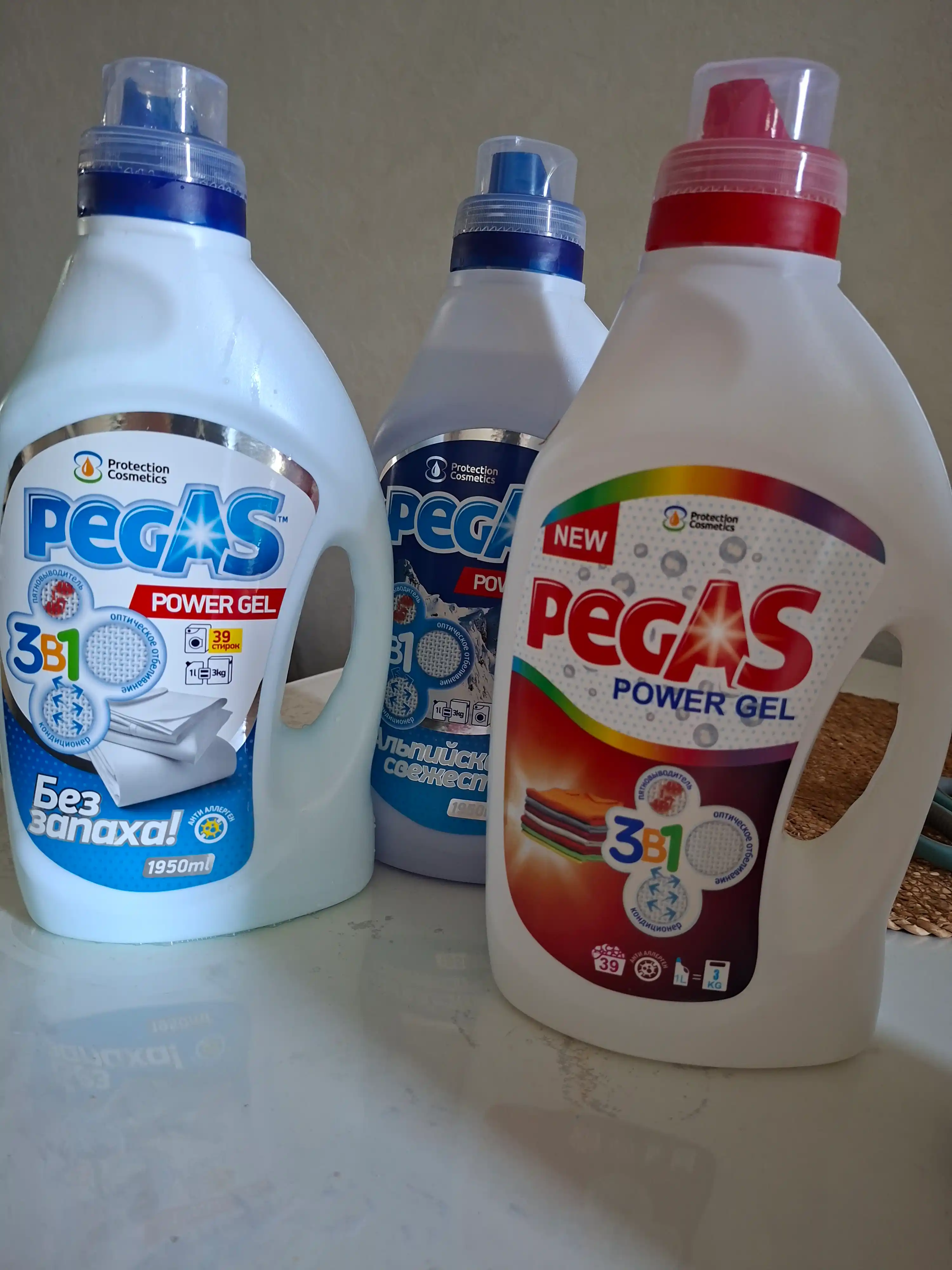 Yuvish uchun gellar to'plami Pegas Gel, 117 marta yuvish uchun, 5.85 litr