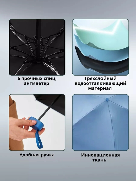 Zontik mini buklanadigan, yomg'irga qarshi soyabon, ixcham zont, avtomat emas