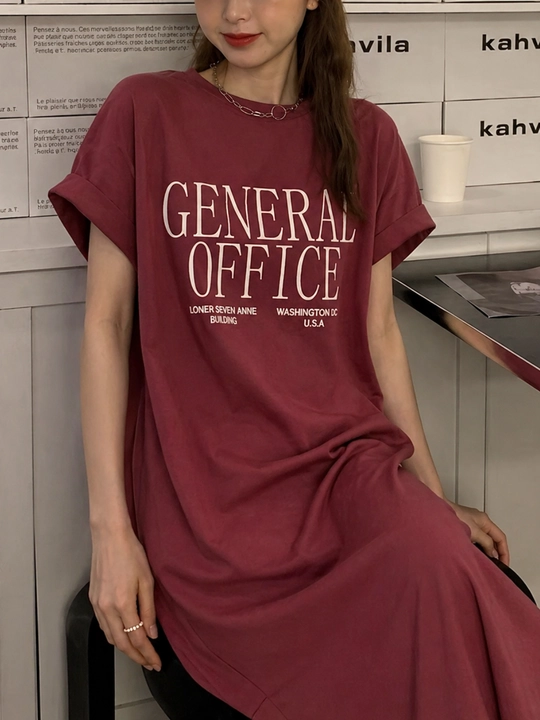 Ayollar uchun oversize futbolka ko‘ylak yozgi, printli, midi keng fason, to‘g‘ri bichimli