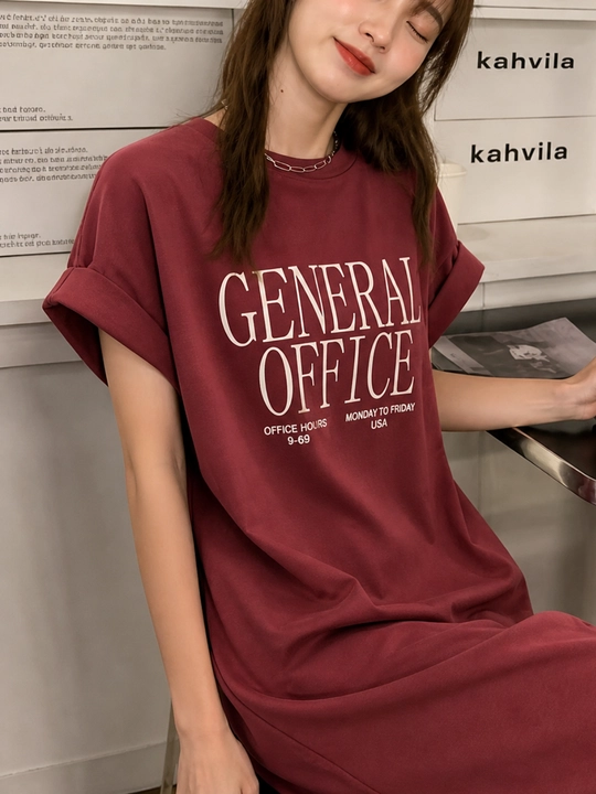Ayollar uchun oversize futbolka ko‘ylak yozgi, printli, midi keng fason, to‘g‘ri bichimli