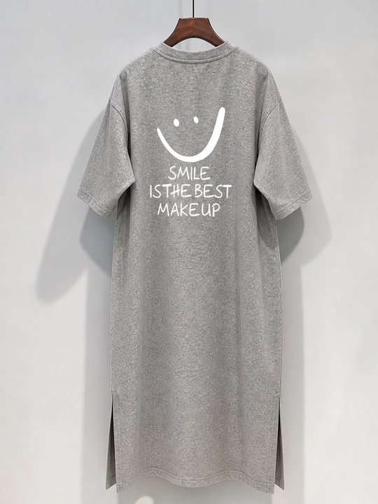 Ayollar uchun oversize futbolka ko‘ylak yozgi, printli, midi keng fason, to‘g‘ri bichimli