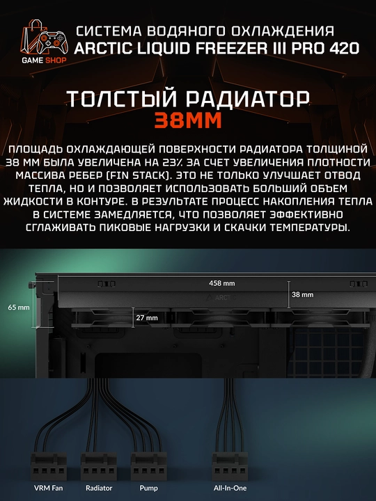 ARCTIC Liquid Freezer III Pro 420 A-RGB водяное охлаждение, 420 мм - ACFRE00185A