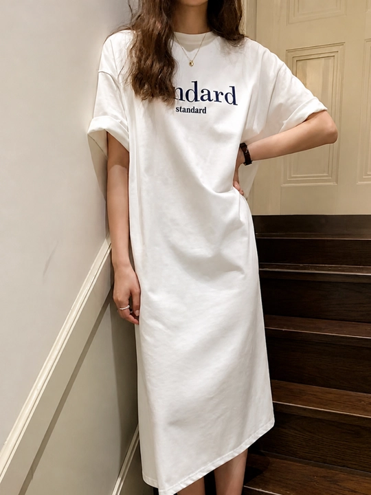 Ayollar uchun oversize futbolka ko‘ylak yozgi, printli, midi keng fason, to‘g‘ri bichimli