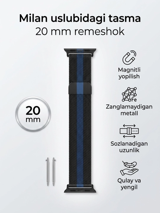 Ремешок для часов, железный, 18, 20, 22 мм, Samsung, Huawei, Amazfit
