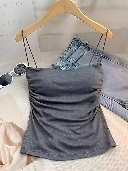 Ayollar baza mayka, olinadigan kosachali top mayka, ingichka tasmali topik mayka