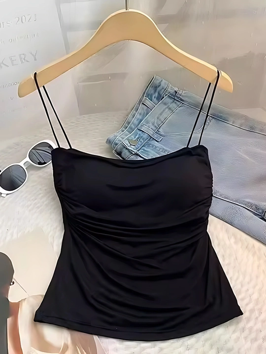 Ayollar baza mayka, olinadigan kosachali top mayka, ingichka tasmali topik mayka