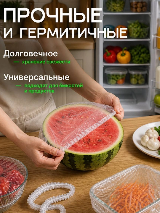 Пакет крышка на резинке 100 шт, универсальные защитные крышки для посуды
