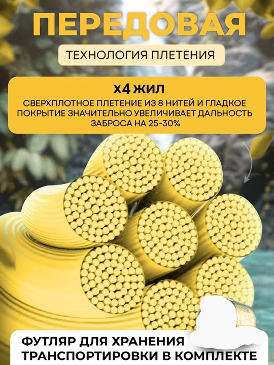 Плетёный шнур для рыбалки, для спиннинга, фидера, карповой и поплавочной ловли