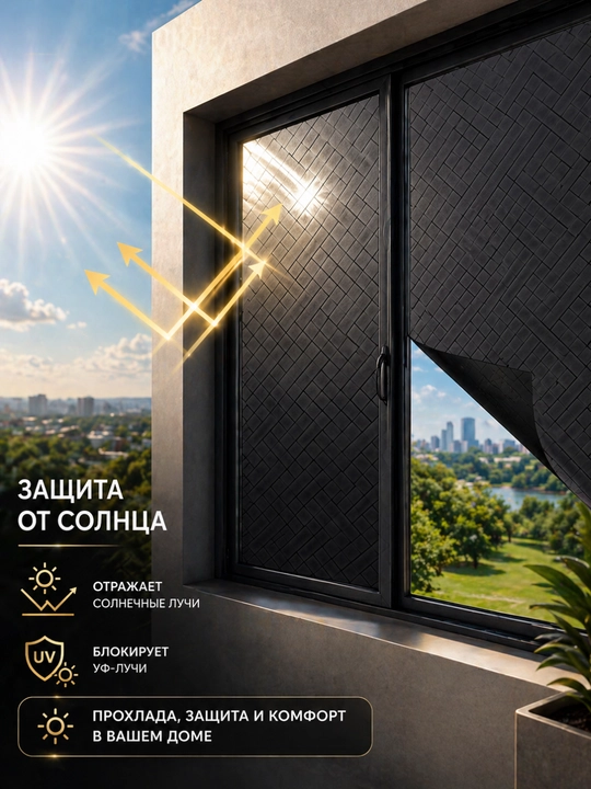 Самоклеящаяся пленка на окна, защита от солнца, УФ пленка, приватность стекла