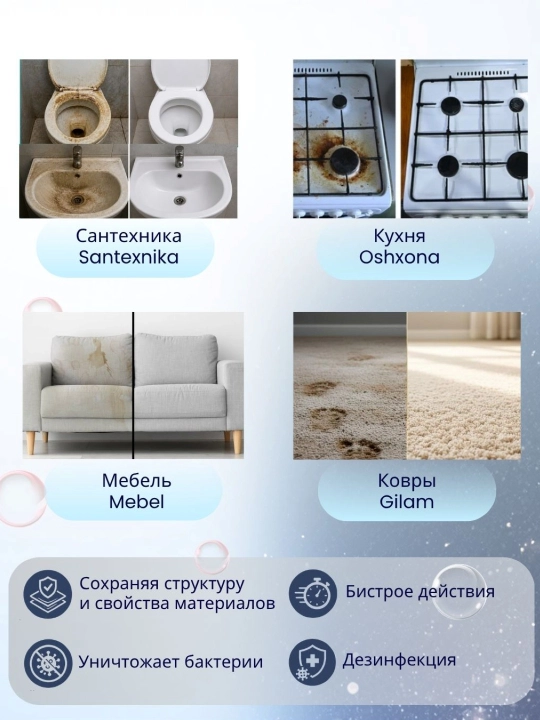 Кислородный очиститель Ostin, отбеливатель, пятновыводитель, 350 гр