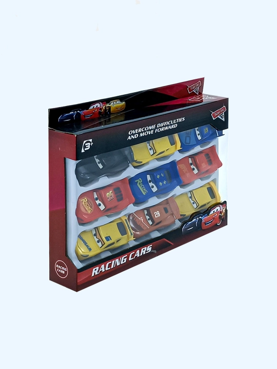 "Racing Cars" poyga mashinalari to'plami (9 dona) Yashin Makvin bilan