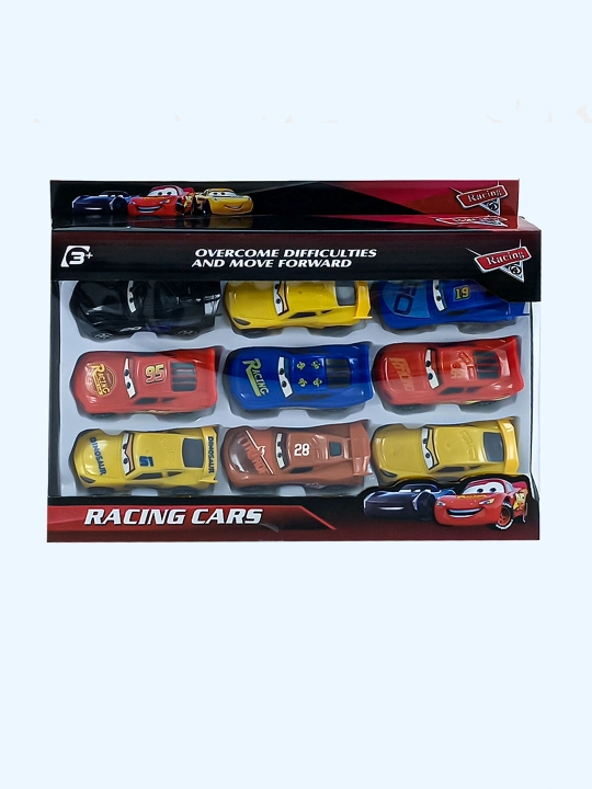 "Racing Cars" poyga mashinalari to'plami (9 dona) Yashin Makvin bilan