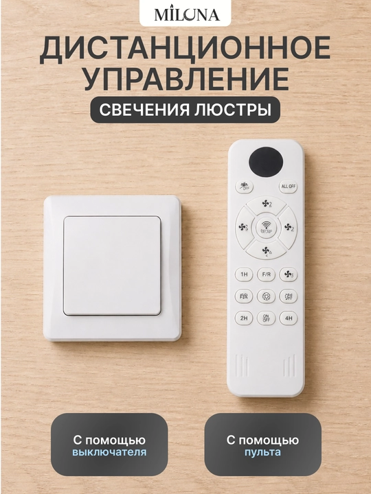 Pultli, shiftli, 3 ta yoritish rejimiga ega, 6 ta aylanish rejimiga ega LED chiroq-ventilyator