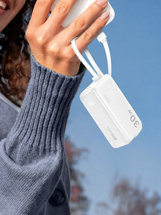Anker Power Bank 5000mAh A1636 30W+zaryadlovchi qurilma-2 tasi 1 da USB-C kabel bilan