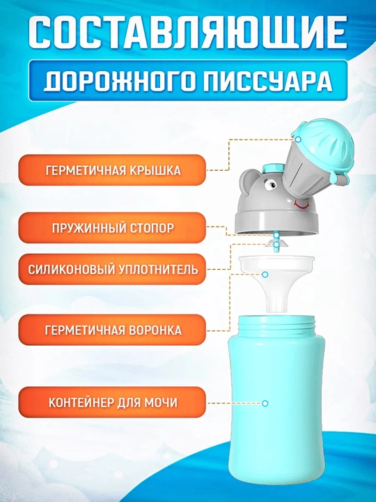 Bolalar uchun o‘g‘il bolalar yo‘l peshobxonasi, sayohat uchun ko‘chma tuvak