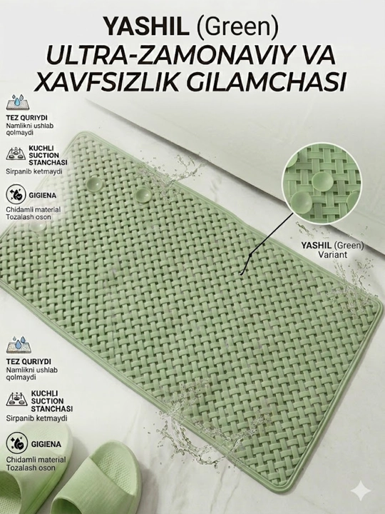 Vanna uchun sirpanmaydigan massaj kovrigi - 