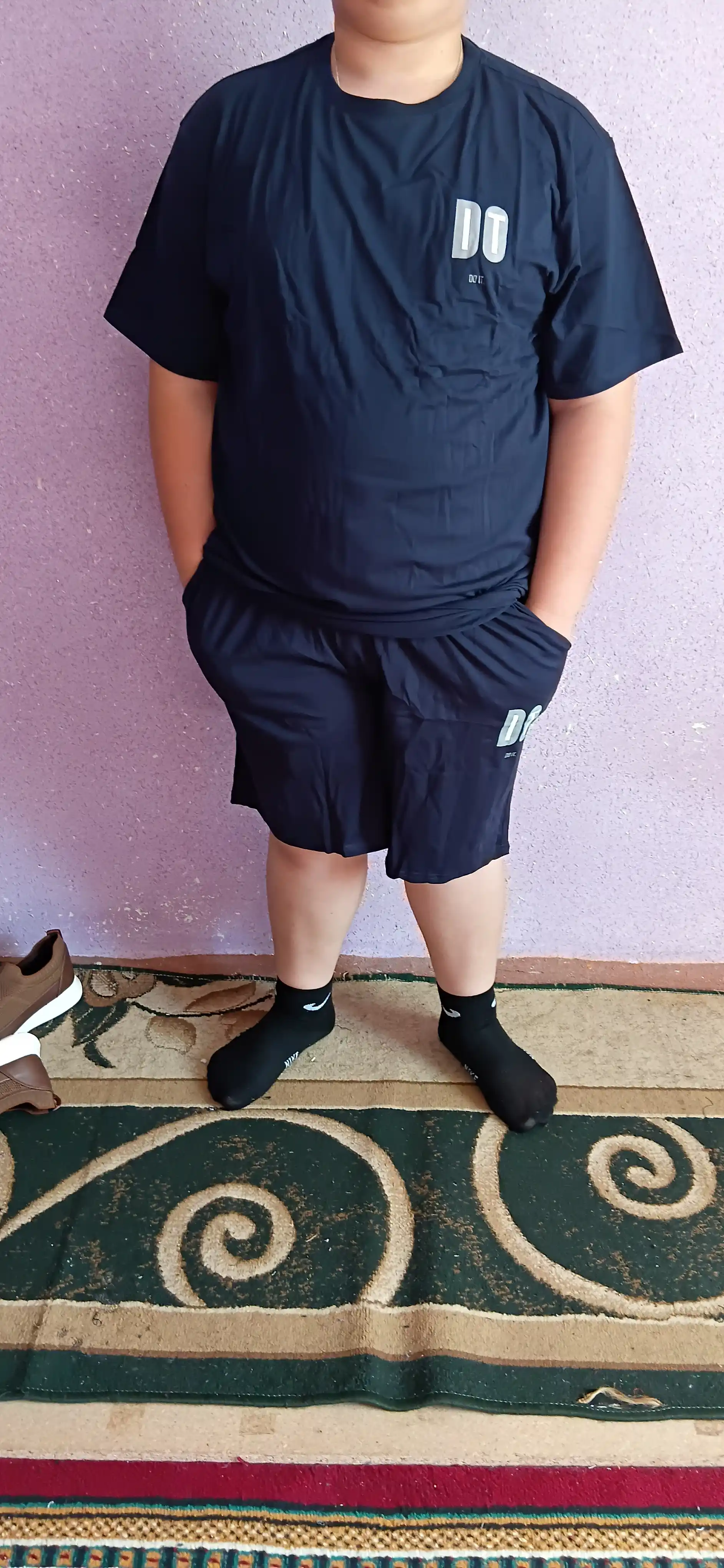 Erkaklar sport kostyumi futbolka + shortik, AQSH bosma, yozgi to‘plam