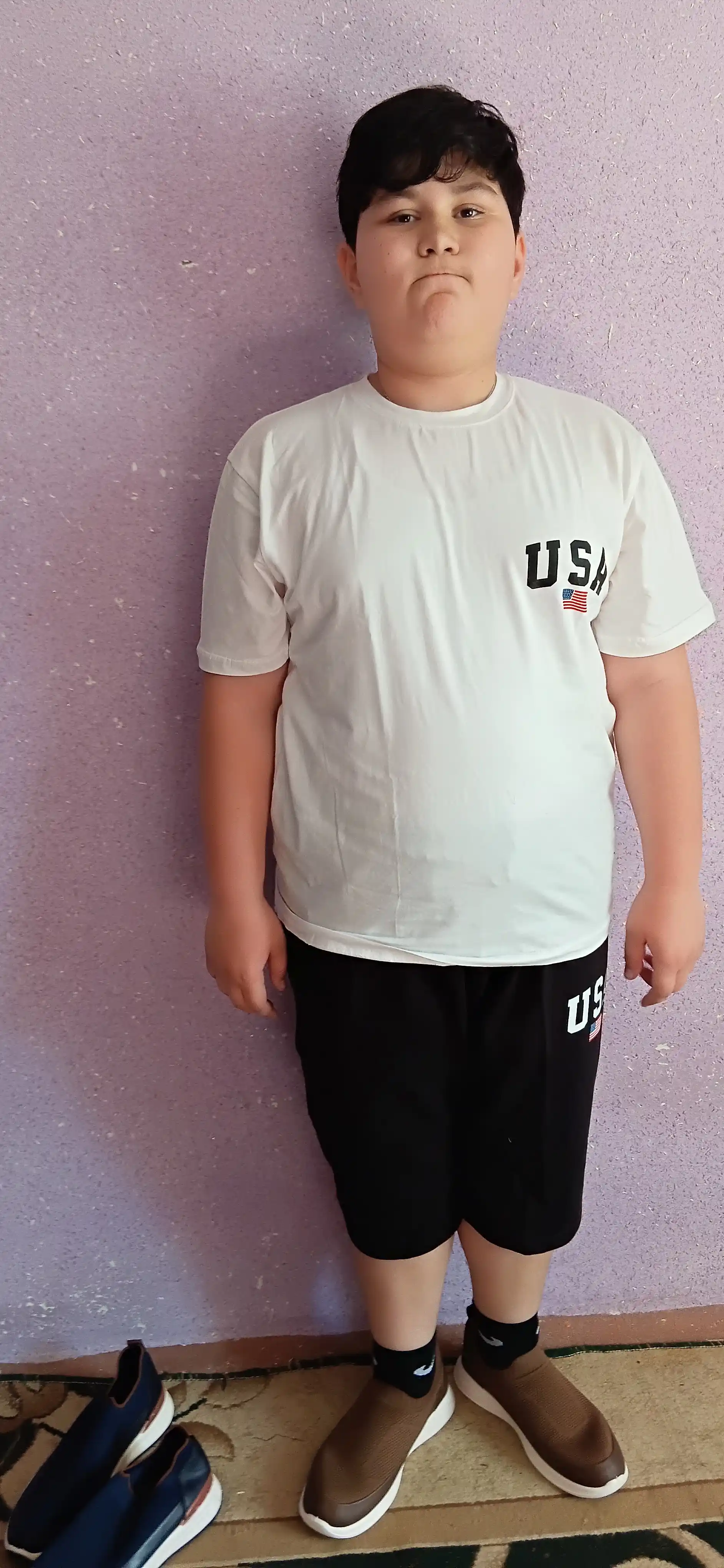 Erkaklar sport kostyumi futbolka + shortik, AQSH bosma, yozgi to‘plam