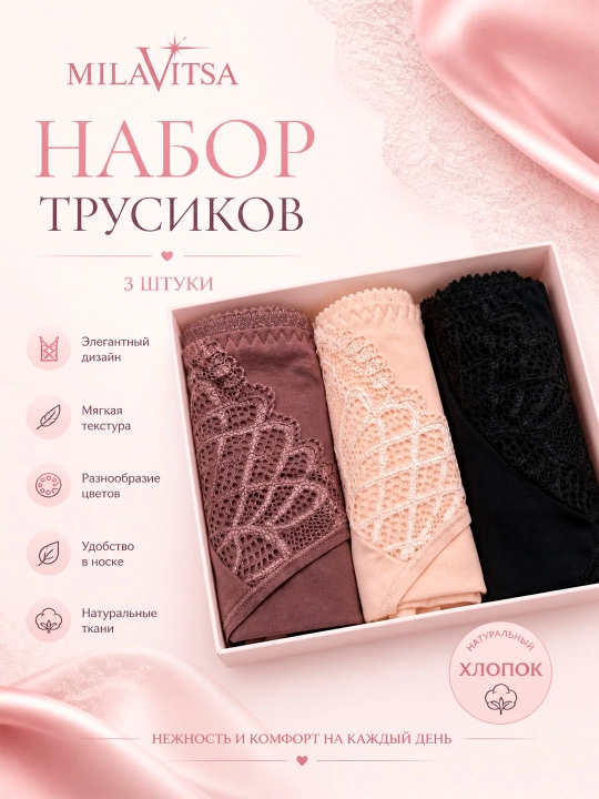 Набор хлопковых трусиков от Milavitsa - 
