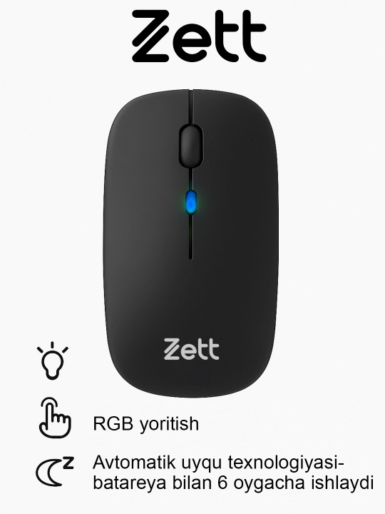 Zett simsiz kompyuter sichqonchasi, Bluetooth va USB-C bilan