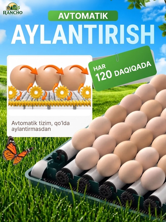 Инкубатор для яиц, автоматический, цифровой дисплей, с переворотом