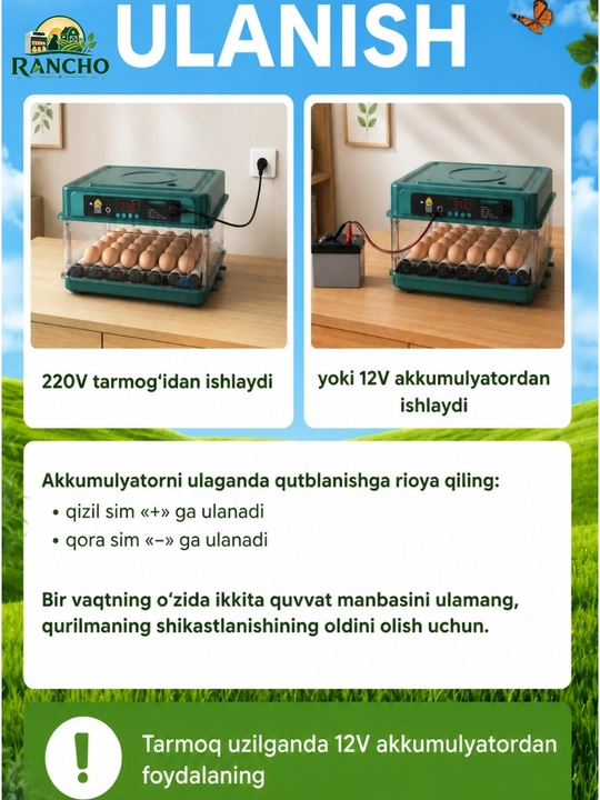 Инкубатор для яиц, автоматический, цифровой дисплей, с переворотом