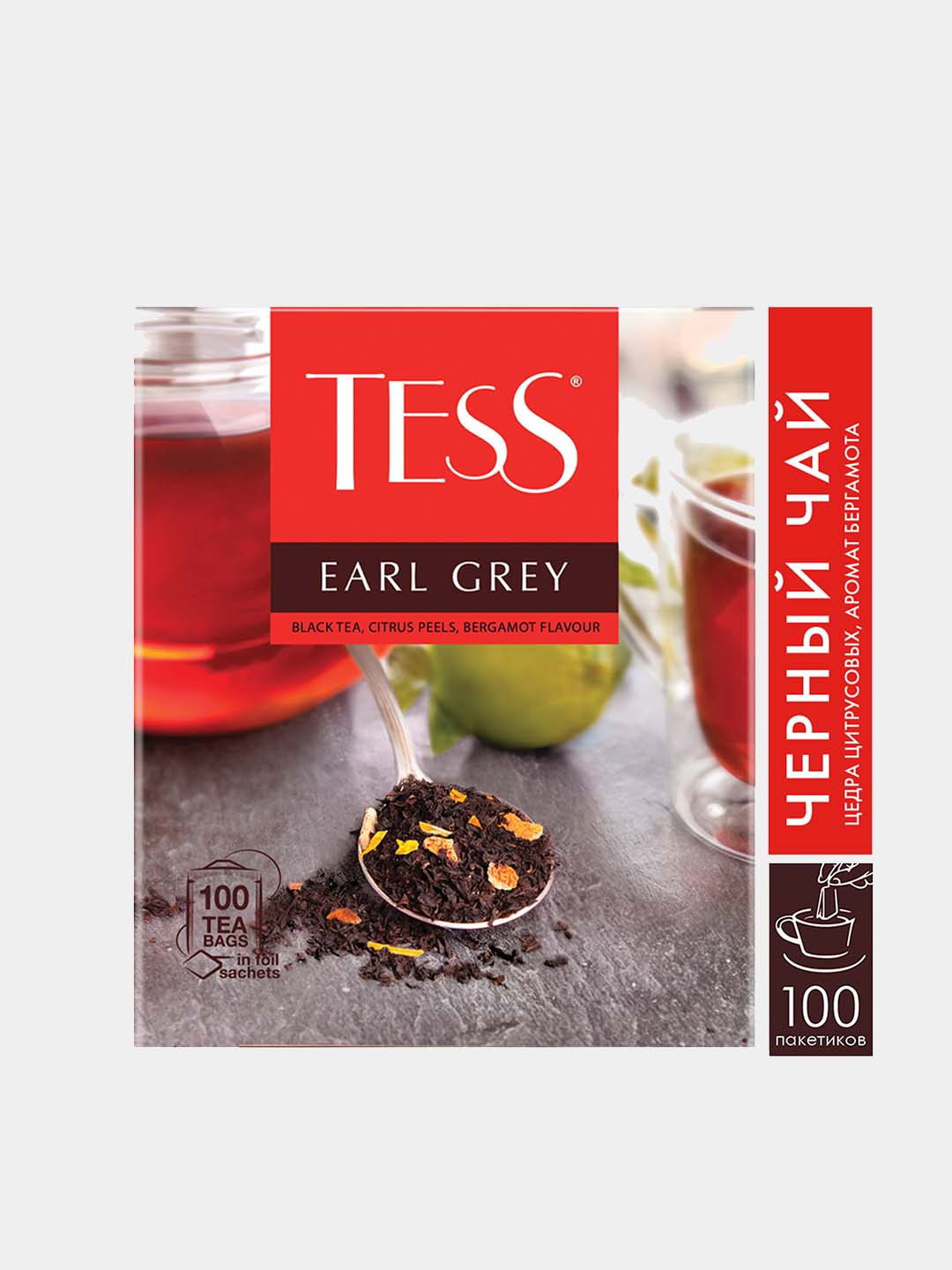 Чёрный чай TESS Earl Grey, 1.6 гр * 100 штук - 