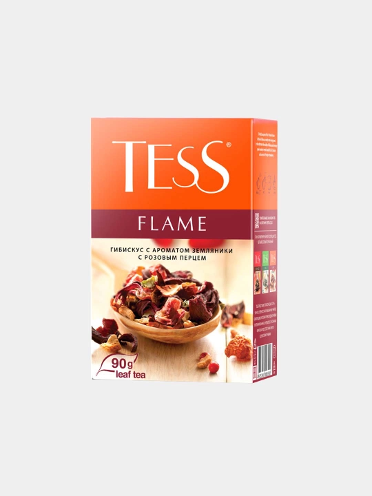 Чай красный Tess Flame, "Гибискус с ароматом земляники и с розовым перцем", 90 г