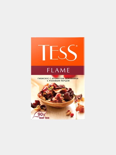 Чай красный Tess Flame, "Гибискус с ароматом земляники и с розовым перцем", 90 г - 
