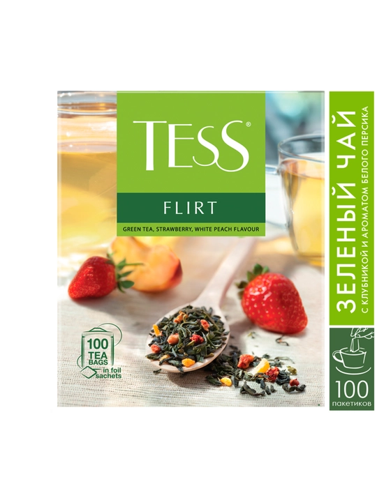 Зеленый чай Tess Flirt, 150 гр, 100 шт, 1.5g - 