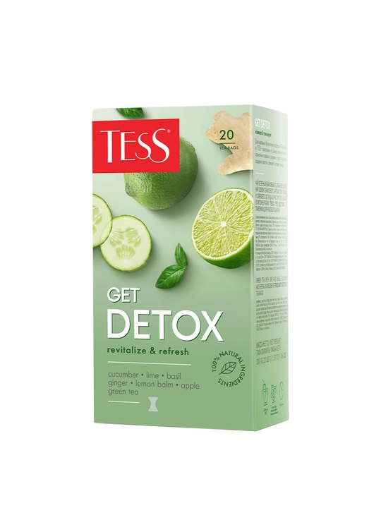 Чай зелёный TESS Get Detox с добавками 1,5гр*20 пакетиков