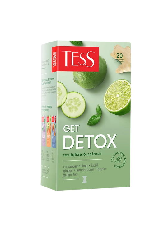 Чай зелёный TESS Get Detox с добавками 1,5гр*20 пакетиков