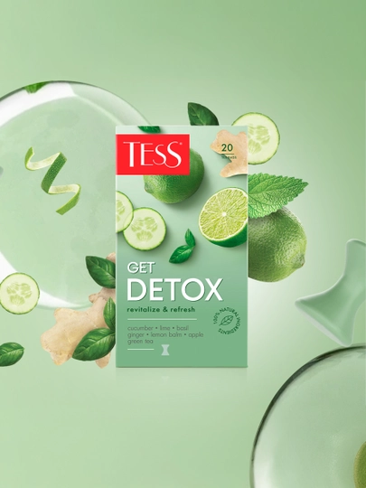 Чай зелёный TESS Get Detox с добавками 1,5гр*20 пакетиков — FOODST-P00B812