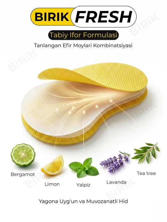 BIRIK FRESH - Ag+ va tabiiy efir moylari qo‘shilgan antibakterial stiker, 10 dona