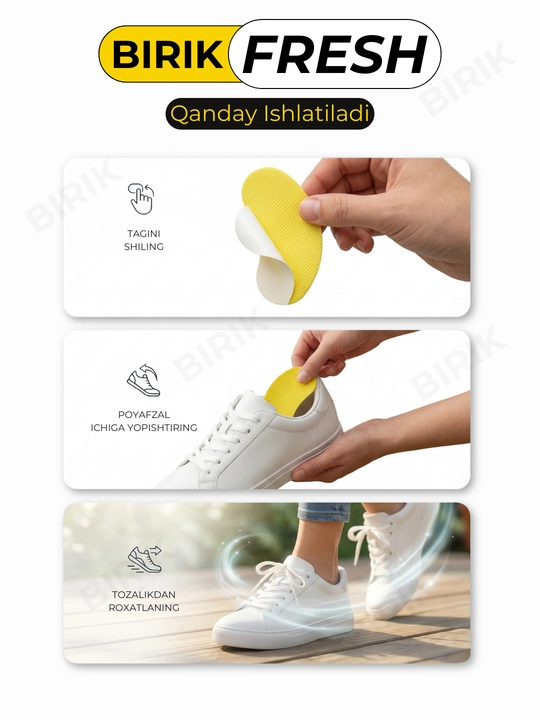 BIRIK FRESH - Ag+ va tabiiy efir moylari qo‘shilgan antibakterial stiker, 10 dona