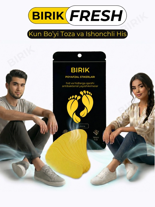 BIRIK FRESH - Ag+ va tabiiy efir moylari qo‘shilgan antibakterial stiker, 10 dona