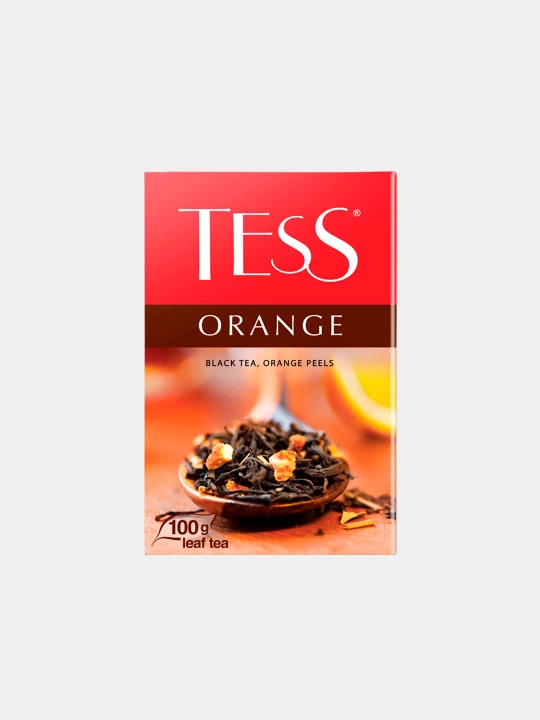 Qora choy Tess Orange, bargli, 100 gr