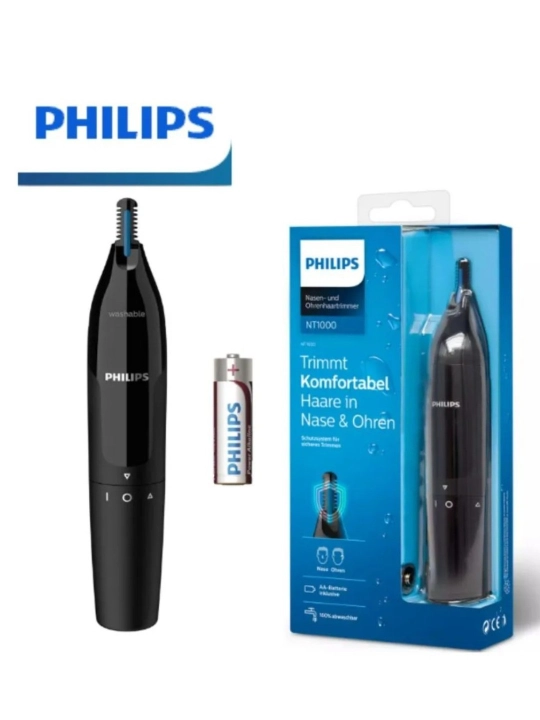 Триммер Philips NT1650 для носа и ушей: бережное удаление волос без боли и порезов - 