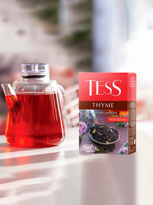 Qora choy Tess Thyme, bargli, 100 g - 