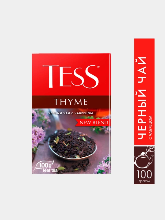 Qora choy Tess Thyme, bargli, 100 g