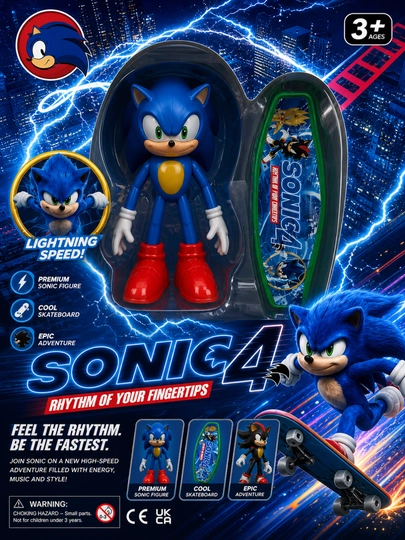Соник фигурки 1шт и 3шт в коробке 12см — AII-SONIC12SM-ГОЛУБ