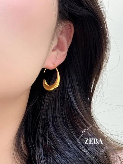 Cерьги кольца, круглые, конго золотого и серебрянного цветов — ZEBA-HOOPEAR-ЧЕРН