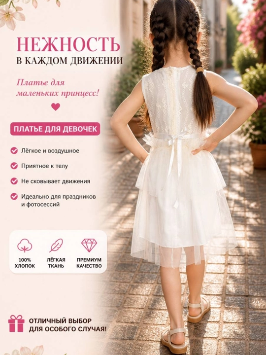 Платье детское для девочки, летнее