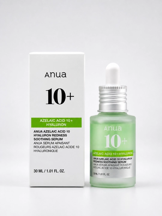 Anua 10+ сыворотка с азелаиновой кислотой и гиалуроном, зелёная сыворотка для лица - 