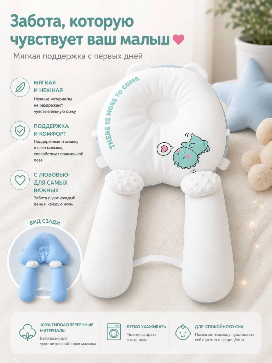 Детская подушка 0+ — мягкий комфорт и забота о малыше