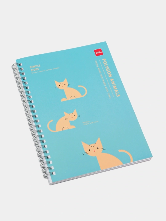 Блокнот спиральный Deli ELA560, серия Poligon Animals, A5, 60 листов, 70 г/м²