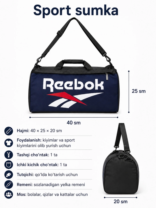 Sport va yo'l sumkasi, fitnes va mashg'ulotlar uchun, erkaklar va ayollar sumkasi, yelka
