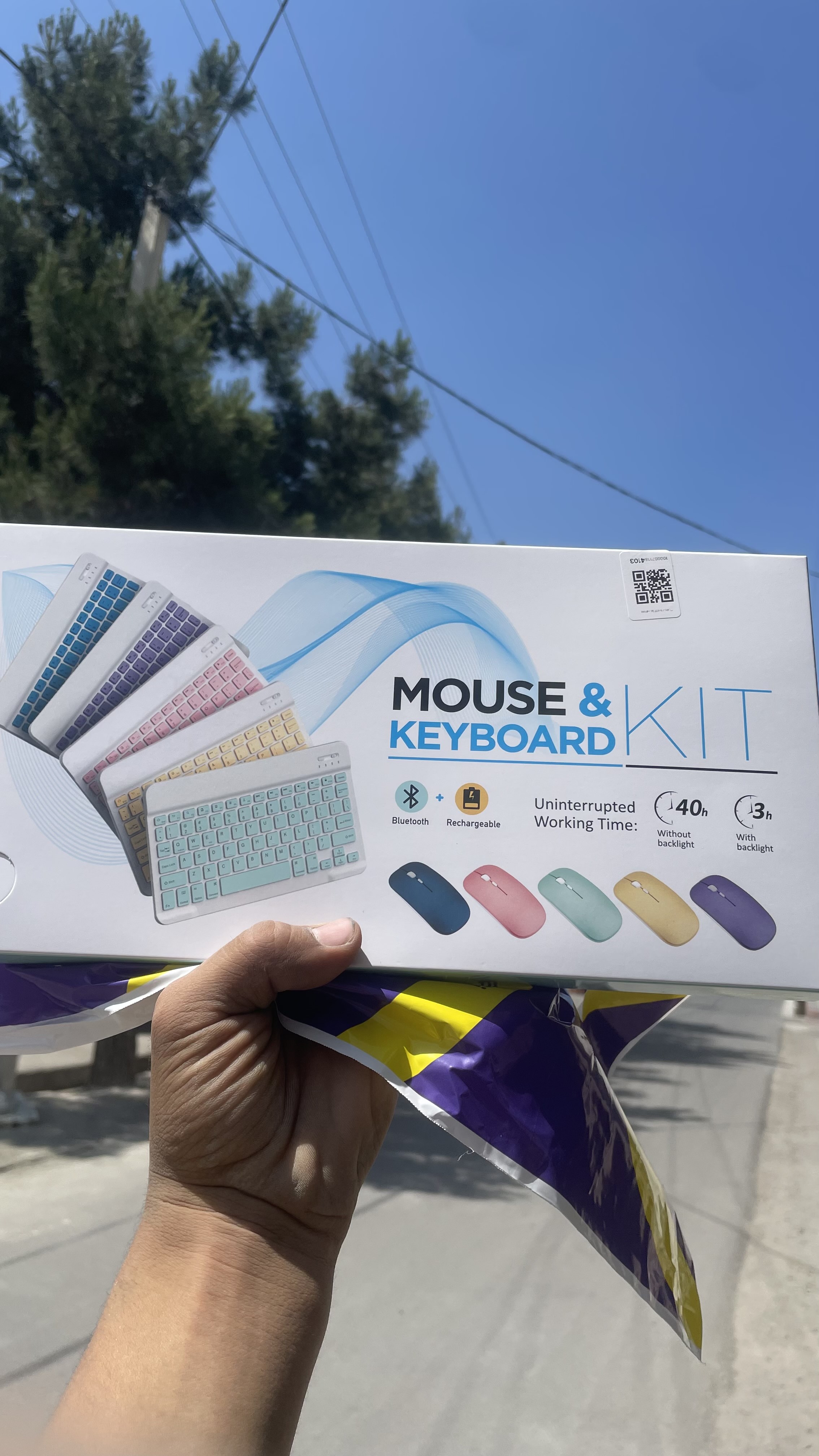 Telefon, planshet va kompyuter uchun simsiz Bluetooth klaviatura va sichqoncha, ultrayupqa